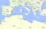 Which states are on the mediterranean sea