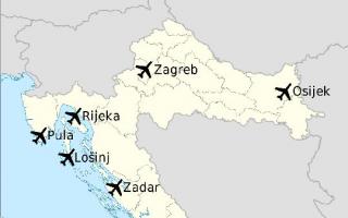 Main airports in Croatia
